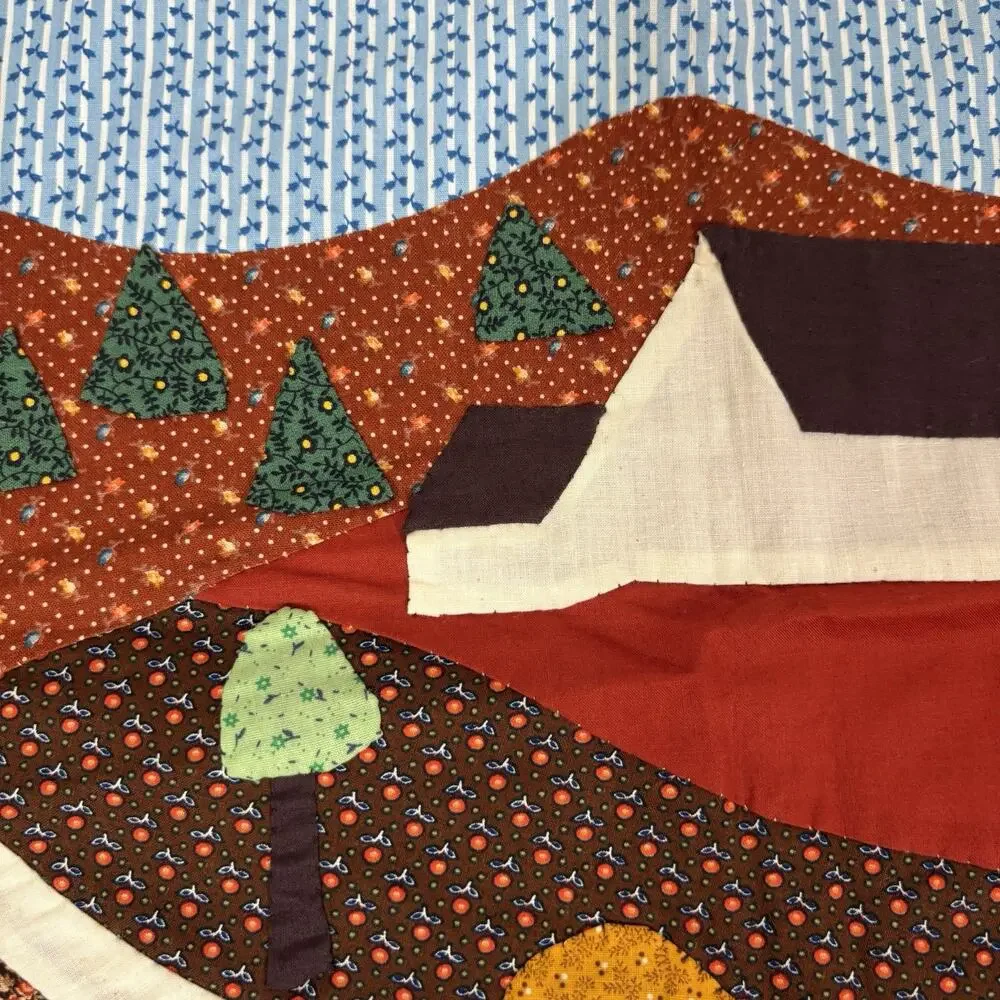 Farm Appliqued Quilted Wall Hanging Unframed 28